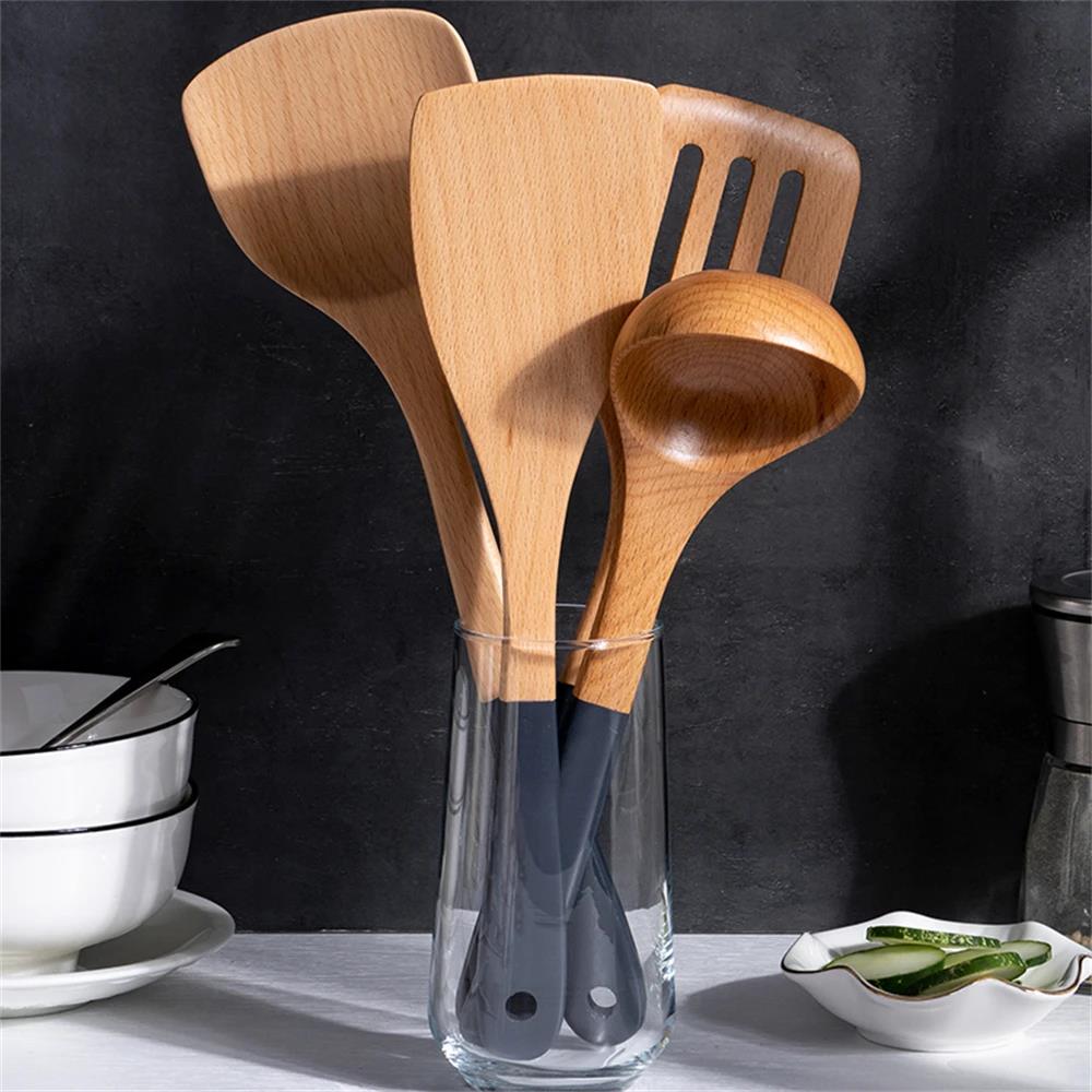 Kitchen Gadgets And Utensils - Spatole in Legno Antiaderenti Multifunzione, Utensili